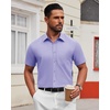 image:imageAlimens amp Gentle Mens Short Sleeve Dress Shirts Wrinkle Free Untucked Casual Button Down ShirtLight Purple