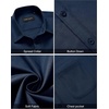 image:imageAlimens amp Gentle Mens Short Sleeve Dress Shirts Wrinkle Free Untucked Casual Button Down ShirtNavy Blue