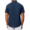 image:imageAlimens amp Gentle Mens Short Sleeve Dress Shirts Wrinkle Free Untucked Casual Button Down ShirtNavy Blue