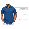 image:imageAlimens amp Gentle Mens Short Sleeve Dress Shirts Wrinkle Free Untucked Casual Button Down ShirtPeacock Blue