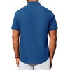 image:imageAlimens amp Gentle Mens Short Sleeve Dress Shirts Wrinkle Free Untucked Casual Button Down ShirtPeacock Blue