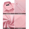 image:imageAlimens amp Gentle Mens Short Sleeve Dress Shirts Wrinkle Free Untucked Casual Button Down ShirtPink
