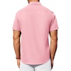 image:imageAlimens amp Gentle Mens Short Sleeve Dress Shirts Wrinkle Free Untucked Casual Button Down ShirtPink