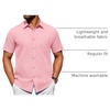 image:imageAlimens amp Gentle Mens Short Sleeve Dress Shirts Wrinkle Free Untucked Casual Button Down ShirtPink