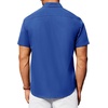 image:imageAlimens amp Gentle Mens Short Sleeve Dress Shirts Wrinkle Free Untucked Casual Button Down ShirtRoyal Blue
