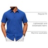 image:imageAlimens amp Gentle Mens Short Sleeve Dress Shirts Wrinkle Free Untucked Casual Button Down ShirtRoyal Blue