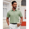 image:imageAlimens amp Gentle Mens Short Sleeve Dress Shirts Wrinkle Free Untucked Casual Button Down ShirtSage Green