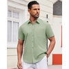 image:imageAlimens amp Gentle Mens Short Sleeve Dress Shirts Wrinkle Free Untucked Casual Button Down ShirtSage Green