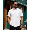 image:imageAlimens amp Gentle Mens Short Sleeve Dress Shirts Wrinkle Free Untucked Casual Button Down ShirtWhite