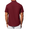 image:imageAlimens amp Gentle Mens Short Sleeve Dress Shirts Wrinkle Free Untucked Casual Button Down ShirtWine Red