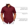 image:imageAlimens amp Gentle Mens Short Sleeve Dress Shirts Wrinkle Free Untucked Casual Button Down ShirtWine Red