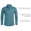 image:imageAlimens amp Gentle Stretch Mens Dress Shirts Slim Fit Long Sleeve Casual Skinny Muscle Fit Wrinkle Free Button Down ShirtBlue Heaven
