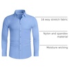 image:imageAlimens amp Gentle Stretch Mens Dress Shirts Slim Fit Long Sleeve Casual Skinny Muscle Fit Wrinkle Free Button Down ShirtClassic Blue