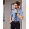 image:imageAlimens amp Gentle Stretch Mens Dress Shirts Slim Fit Long Sleeve Casual Skinny Muscle Fit Wrinkle Free Button Down ShirtCool Blue