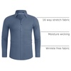 image:imageAlimens amp Gentle Stretch Mens Dress Shirts Slim Fit Long Sleeve Casual Skinny Muscle Fit Wrinkle Free Button Down ShirtInfinity Blue