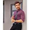 image:imageAlimens amp Gentle Stretch Mens Dress Shirts Slim Fit Long Sleeve Casual Skinny Muscle Fit Wrinkle Free Button Down ShirtMellow Mauve