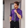 image:imageAlimens amp Gentle Stretch Mens Dress Shirts Slim Fit Long Sleeve Casual Skinny Muscle Fit Wrinkle Free Button Down ShirtPurple