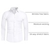 image:imageAlimens amp Gentle Stretch Mens Dress Shirts Slim Fit Long Sleeve Casual Skinny Muscle Fit Wrinkle Free Button Down ShirtWhite