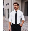 image:imageAlimens amp Gentle Stretch Mens Dress Shirts Slim Fit Long Sleeve Casual Skinny Muscle Fit Wrinkle Free Button Down ShirtWhite