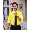 image:imageAlimens amp Gentle Stretch Mens Dress Shirts Slim Fit Long Sleeve Casual Skinny Muscle Fit Wrinkle Free Button Down ShirtYellow