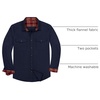 image:imageAlimensampGentle Mens Flannel Shacket Cotton Regular Fit Holiday Outfit  Casual Classic Outfit Cotton Shacket Winter Warmth Family Party Outdoor Regular Fit Pocket Button UpNavy Blue