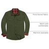 image:imageAlimensampGentle Mens Flannel Shacket Cotton Regular Fit Holiday Outfit  Casual Classic Outfit Cotton Shacket Winter Warmth Family Party Outdoor Regular Fit Pocket Button UpGreen Army