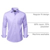 image:imageMens Dress Shirt Long Sleeve Wrinkle Free Stretch Button Down Shirt  Business Casual Solid Top with Pocket Breathable AntiShrink Regular Fit AllSeason Wear Wedding Work Daily Date VacationLavender Purple