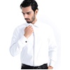 image:imageMens Dress Shirts French Cuff Regular Fit Formal Tuxedo Cufflinks Shirt  French cuff Cufflinks shirt Long sleeve Regular fit for Wedding Prom Business Fathers day Evening Formal occasionWhite