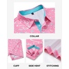 image:imageMens Polo Shirts Dry Fit Breathable Printed Golf Shirt Summer  Dry Fit Stretch Moisture Wicking Upf Lightweight Pattern Casual Business Tennis Sport Beach Holiday Party GiftPink Color