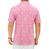 image:imageMens Polo Shirts Dry Fit Breathable Printed Golf Shirt Summer  Dry Fit Stretch Moisture Wicking Upf Lightweight Pattern Casual Business Tennis Sport Beach Holiday Party GiftPink Color