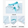 image:imageMens Polo Shirts Dry Fit Breathable Printed Golf Shirt Summer  Dry Fit Stretch Moisture Wicking Upf Lightweight Pattern Casual Business Tennis Sport Beach Holiday Party GiftWhite Teal Dots