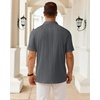 image:imageMens Polo Shirts Short Sleeve Knit Stretch Lightweight Casual Summer Shirt  Breathable Wrinkle Free No Shrinkage No Deformation Knit Pleated Textured Design Regular Fit Vacation Wedding BusinessGrey