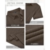 image:imageMens Polo Shirts Short Sleeve Knit Stretch Lightweight Casual Summer Shirt  Breathable Wrinkle Free No Shrinkage No Deformation Knit Pleated Textured Design Regular Fit Vacation Wedding BusinessBrown