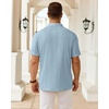 image:imageMens Polo Shirts Short Sleeve Knit Stretch Lightweight Casual Summer Shirt  Breathable Wrinkle Free No Shrinkage No Deformation Knit Pleated Textured Design Regular Fit Vacation Wedding BusinessBlue