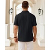 image:imageMens Polo Shirts Short Sleeve Knit Stretch Lightweight Casual Summer Shirt  Breathable Wrinkle Free No Shrinkage No Deformation Knit Pleated Textured Design Regular Fit Vacation Wedding BusinessBlack