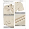 image:imageMens Polo Shirts Short Sleeve Knit Stretch Lightweight Casual Summer Shirt  Breathable Wrinkle Free No Shrinkage No Deformation Knit Pleated Textured Design Regular Fit Vacation Wedding BusinessCream