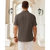 image:imageMens Polo Shirts Short Sleeve Knit Stretch Lightweight Casual Summer Shirt  Breathable Wrinkle Free No Shrinkage No Deformation Knit Pleated Textured Design Regular Fit Vacation Wedding BusinessBrown