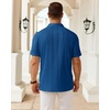 image:imageMens Polo Shirts Short Sleeve Knit Stretch Lightweight Casual Summer Shirt  Breathable Wrinkle Free No Shrinkage No Deformation Knit Pleated Textured Design Regular Fit Vacation Wedding BusinessRoyal Blue
