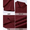 image:imageMens Polo Shirts Short Sleeve Textured Knit Casual Stretchy Golf Shirts  Casual Summer Beach Vacation Work Office Lightweight Breathable Stretchy Soft To Easy Care Spread Collar Regular FitBurgundy