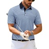 image:imageMens Polo Shirts Stretch Dry Fit Printed Golf Shirt Summer Party Beach Tops  Patterned Flex Upf Lightweight Casual Business Tennis Sport Holiday Dating Gift Daily Life Prom HolidayHawaiianBlue Grey Square