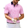 image:imageMens Polo Shirts Stretch Dry Fit Printed Golf Shirt Summer Party Beach Tops  Patterned Flex Upf Lightweight Casual Business Tennis Sport Holiday Dating Gift Daily Life Prom HolidayHawaiianPink Coconut Beach
