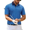 image:imageMens Polo Shirts Stretch Dry Fit Printed Golf Shirt Summer Party Beach Tops  Patterned Flex Upf Lightweight Casual Business Tennis Sport Holiday Dating Gift Daily Life Prom HolidayHawaiianBlue Square