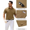image:imageMens Polo Shirts Tactical Dry Fit Golf Shirt Stretch Casual Tops Tennis  Moisture Wicking Lightweight Breathable Flex Sunglass Loop Pocket Collar Outdoor Sport Camping Hiking Gift TravelBrown