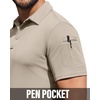 image:imageMens Polo Shirts Tactical Dry Fit Golf Shirt Stretch Casual Tops Tennis  Moisture Wicking Lightweight Breathable Flex Sunglass Loop Pocket Collar Outdoor Sport Camping Hiking Gift TravelTan