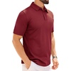 image:imageMens Polo Shirts Tactical Dry Fit Golf Shirt Stretch Casual Tops Tennis  Moisture Wicking Lightweight Breathable Flex Sunglass Loop Pocket Collar Outdoor Sport Camping Hiking Gift TravelBurgundy