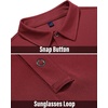 image:imageMens Polo Shirts Tactical Dry Fit Golf Shirt Stretch Casual Tops Tennis  Moisture Wicking Lightweight Breathable Flex Sunglass Loop Pocket Collar Outdoor Sport Camping Hiking Gift TravelBurgundy