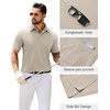 image:imageMens Polo Shirts Tactical Dry Fit Golf Shirt Stretch Casual Tops Tennis  Moisture Wicking Lightweight Breathable Flex Sunglass Loop Pocket Collar Outdoor Sport Camping Hiking Gift TravelTan