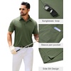 image:imageMens Polo Shirts Tactical Dry Fit Golf Shirt Stretch Casual Tops Tennis  Moisture Wicking Lightweight Breathable Flex Sunglass Loop Pocket Collar Outdoor Sport Camping Hiking Gift TravelArmy Green