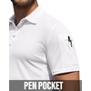 image:imageMens Polo Shirts Tactical Dry Fit Golf Shirt Stretch Casual Tops Tennis  Moisture Wicking Lightweight Breathable Flex Sunglass Loop Pocket Collar Outdoor Sport Camping Hiking Gift TravelWhite