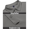 image:imageMens Polo Shirts Tactical Dry Fit Golf Shirt Stretch Casual Tops Tennis  Moisture Wicking Lightweight Breathable Flex Sunglass Loop Pocket Collar Outdoor Sport Camping Hiking Gift TravelGrey